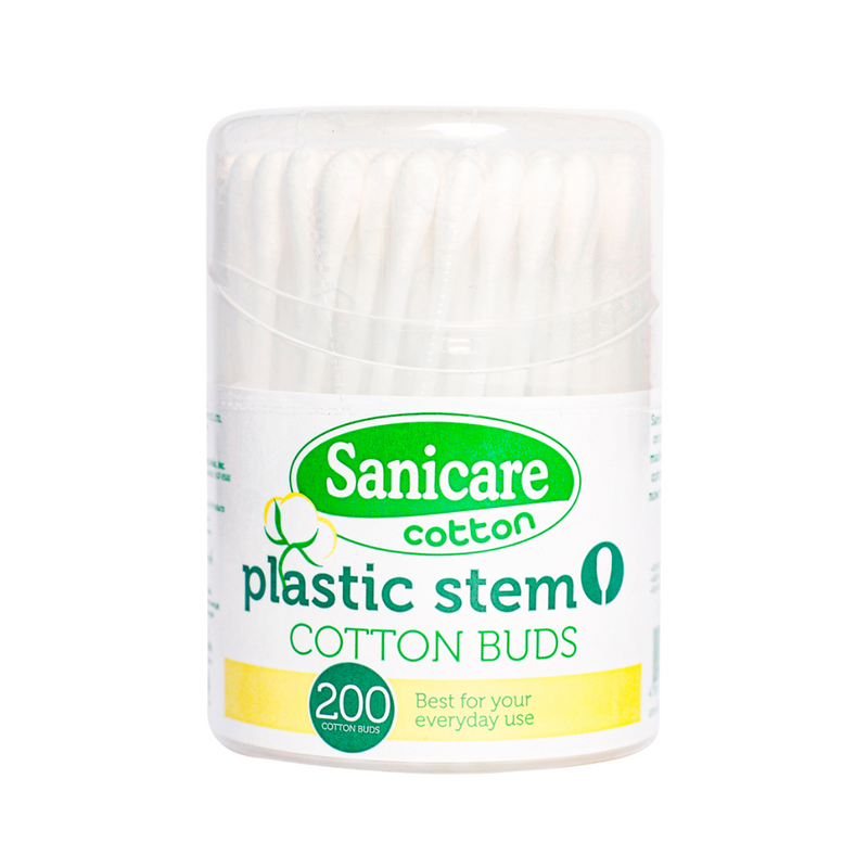 Sanicare Plastic Stem Cotton Buds 200 Tips