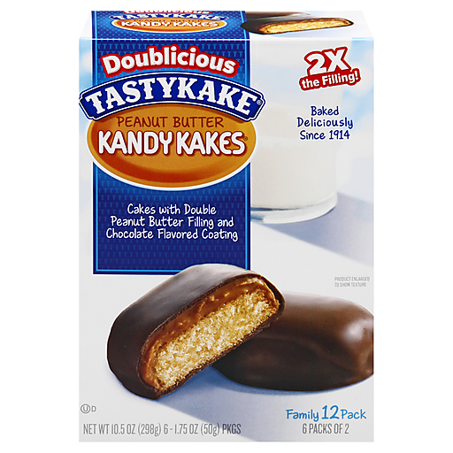 Peanut Butter Cakes with Double Peanut Butter Filling and Chocolate Flavored Coating, Peanut Butter