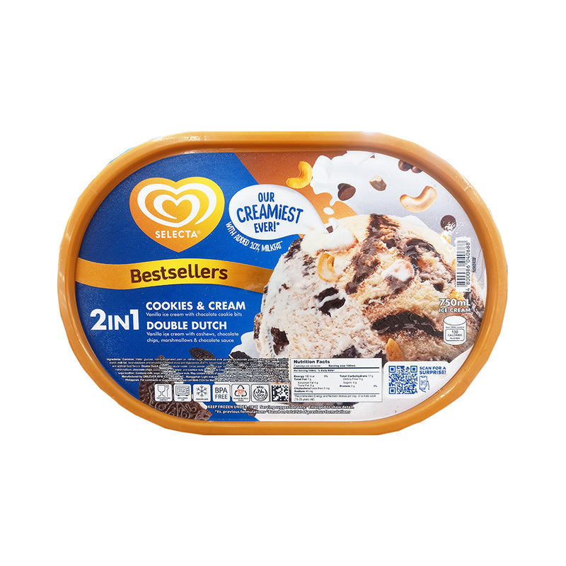 Selecta Bestsellers 2-in-1 Cookies & Cream + Double Dutch 750mL