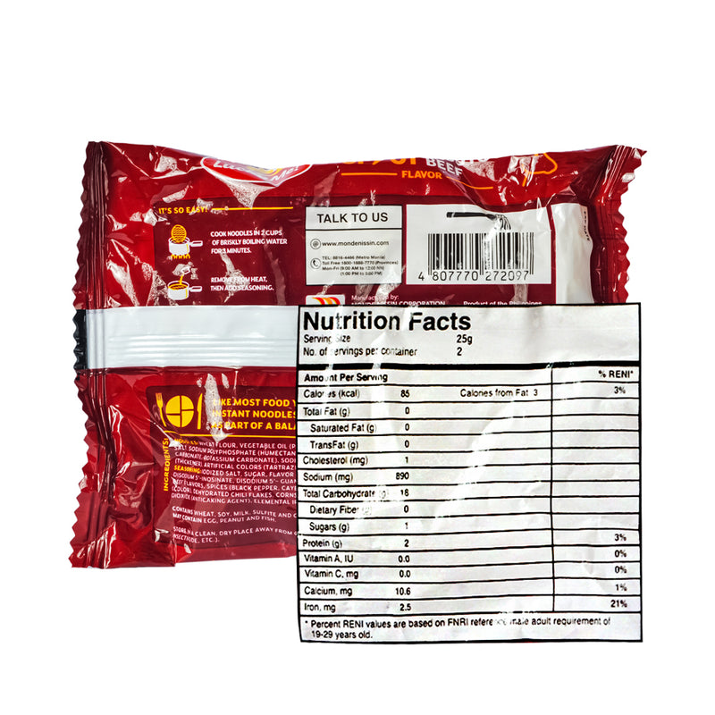 Lucky Me Spicy Labuyo Beef Flavor Instant Mami Noodles 50g