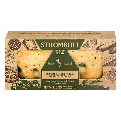Spinach & Three Cheese Wrapped in Dough Stromboli Stuffed Bread, Spinach & Three Cheese