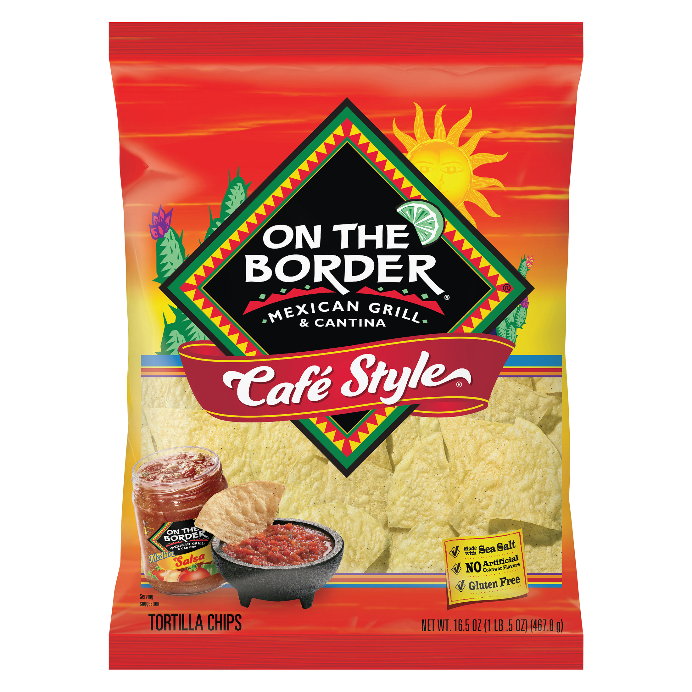 Photo of On The Border Cafe Style Tortilla Chips Gluten-Free 16.5 Oz Bag