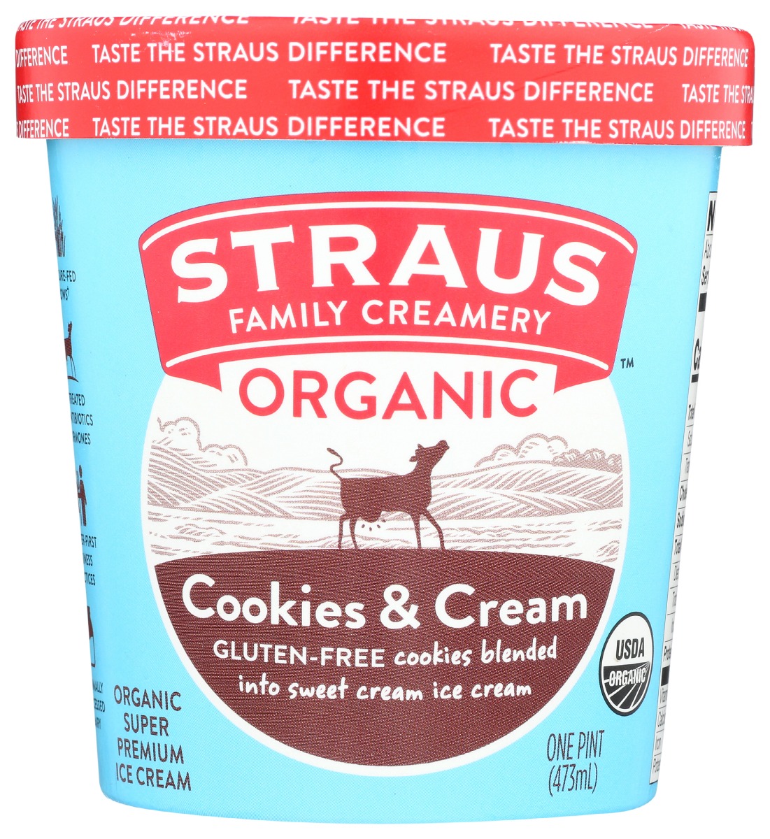 Straus Straus Family Creamery Ice Cream, Super Premium, Organic, Cookies ...