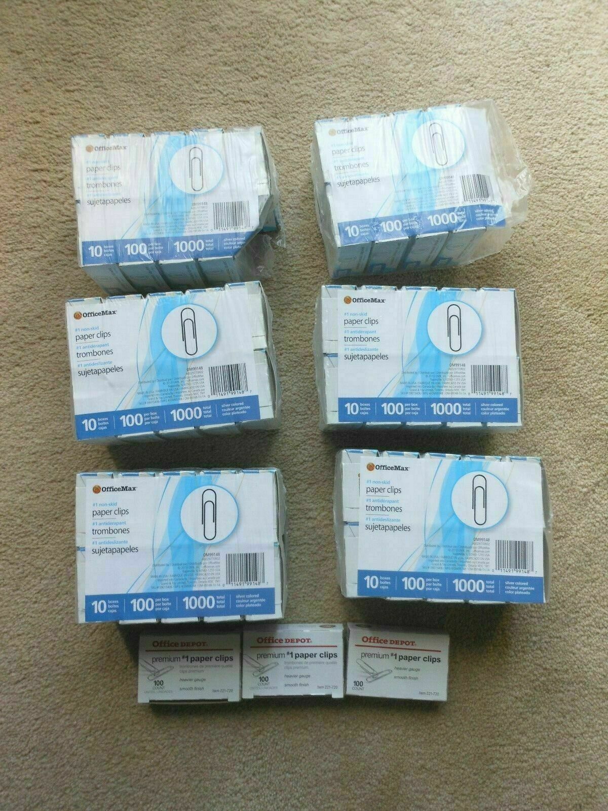 Photo of OfficeMax 1 Non-Skid Paperclips, 10 Boxes Of