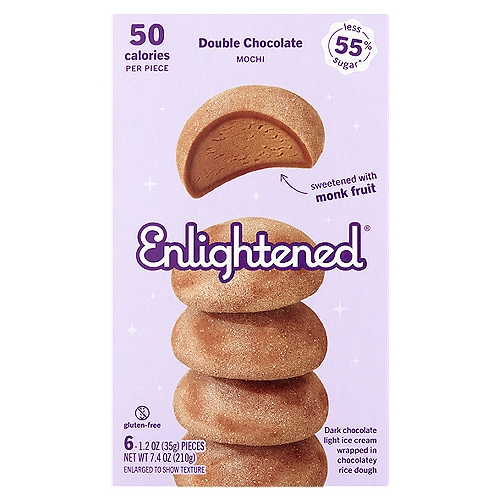 Dark Double Chocolate Mochi Light Ice Cream Wrapped in Chocolatey Rice Dough, Dark Double Chocolate