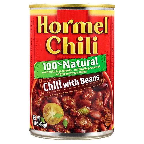 Photo of Hormel 100% Natural Chili With Beans, 15 Oz