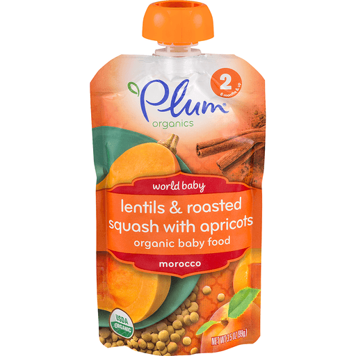 Lentils & Roasted Squash with Apricots, Organic Baby Food