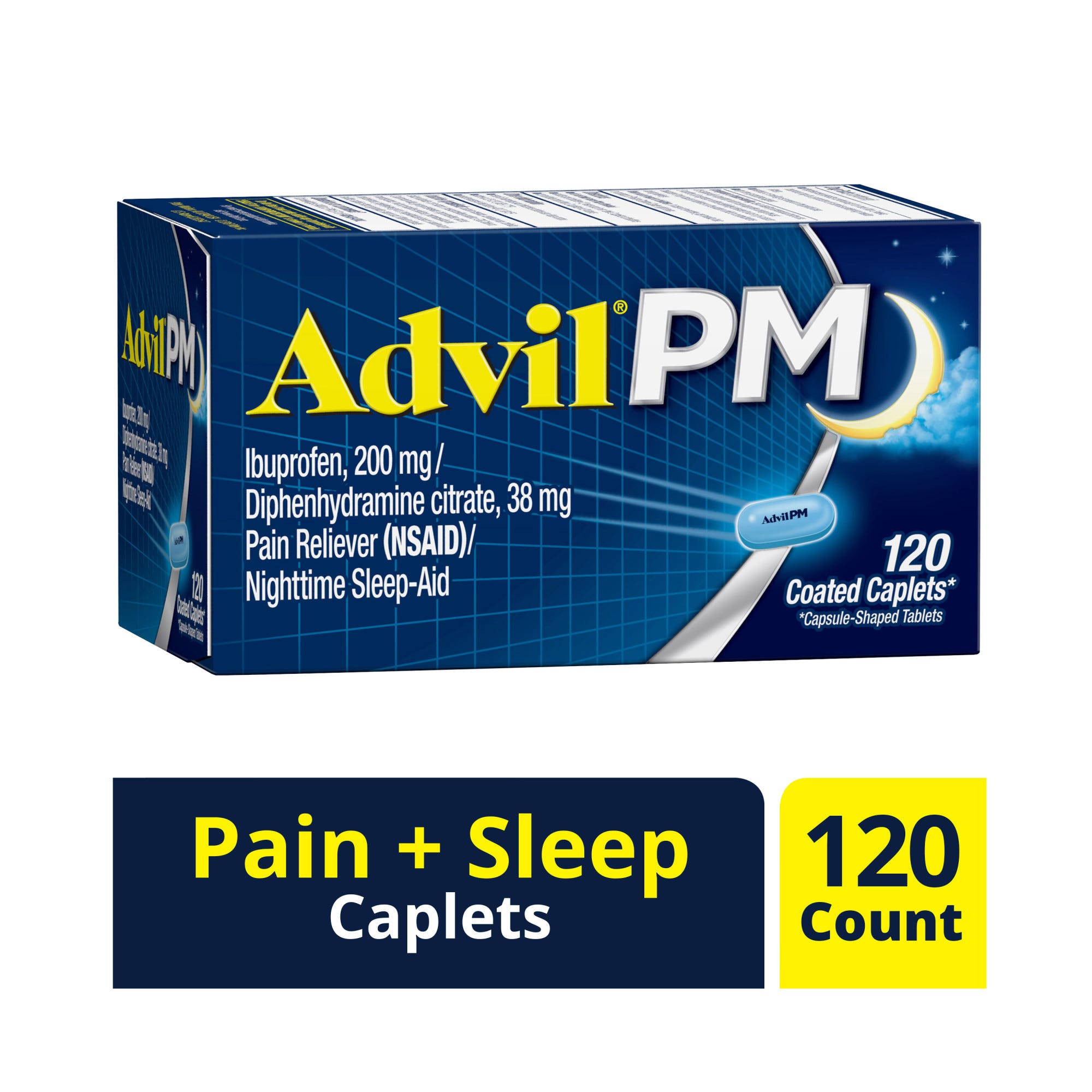 Advil - Coated Caplets - Pm - 120 Ct
