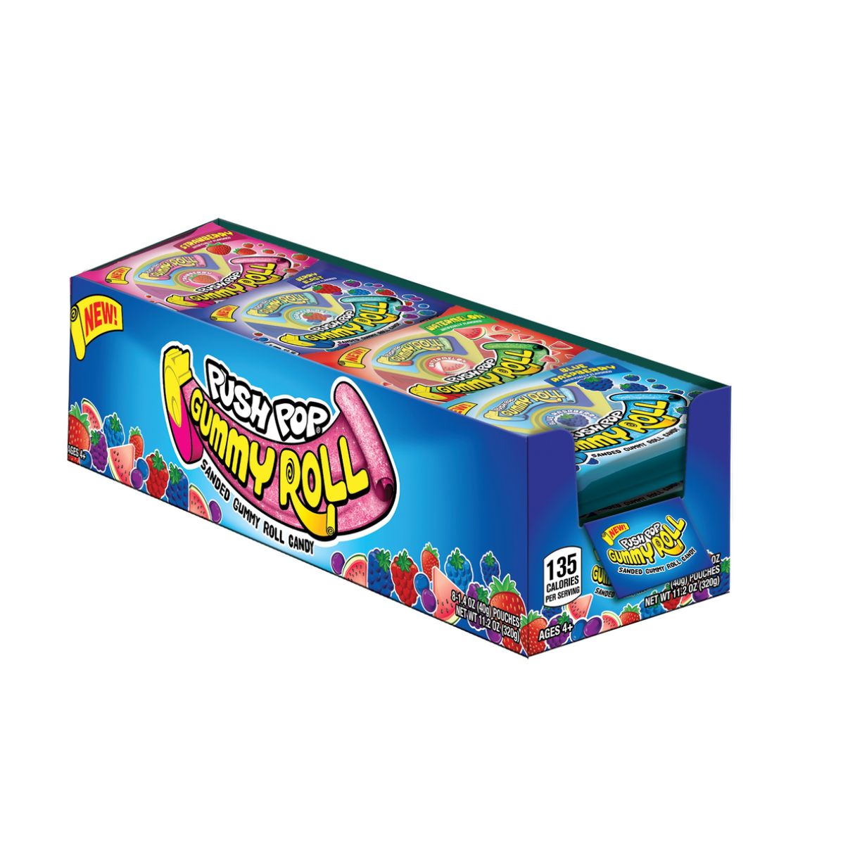 Blue Raspberry Push Pops Push Pop Gummy Roll Candy, Blue Raspberry 1.4 Oz — UPC 41116255007 — Go-UPC
