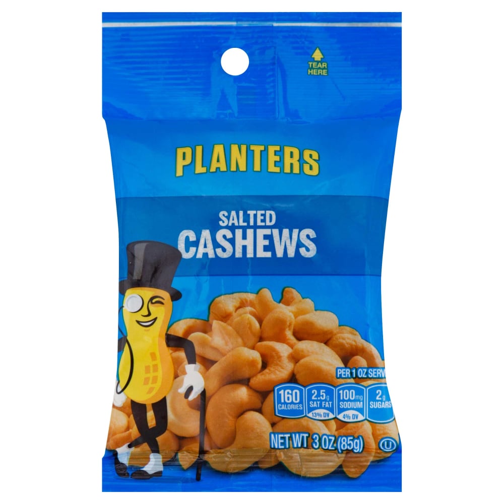 Planters Salted Cashew Big Bag Each 1.99, 3 Ounce –12 Case