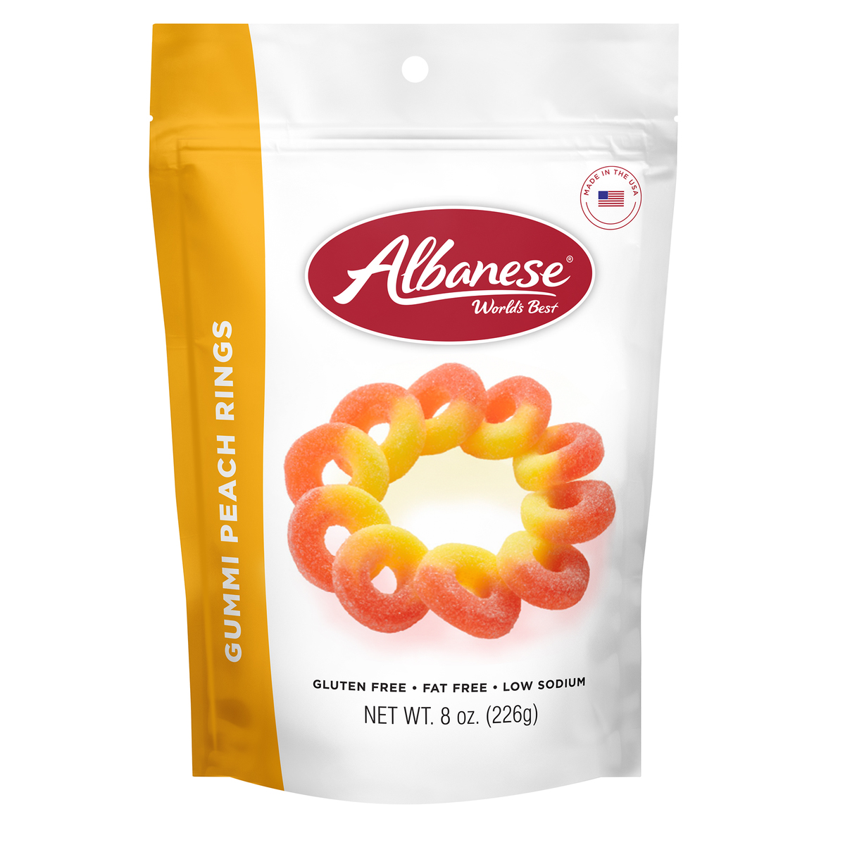 Photo of Albanese World's Best Gummi Peach Rings 8oz Bag
