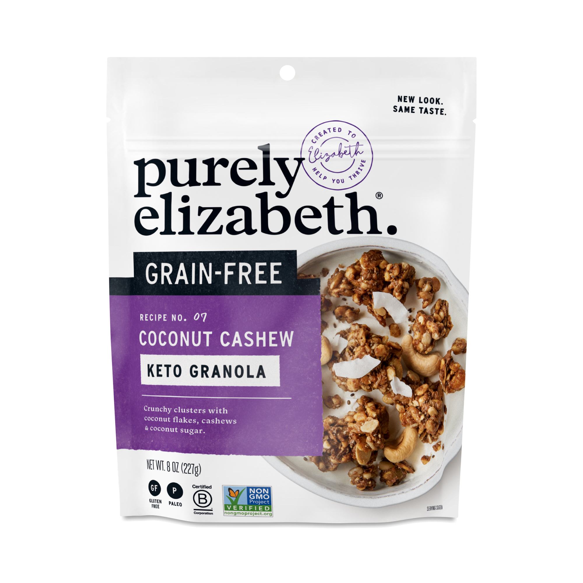 Purely Elizabeth Keto Granola, Grain Free, Coconut Cashew, Recipe No. 07 8 Oz