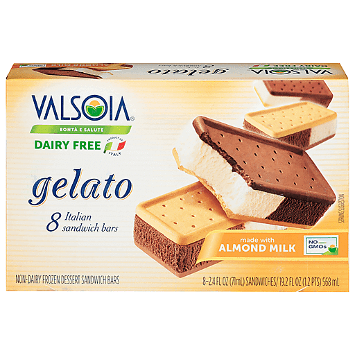 Italian Sandwich Bars Made with Almond Milk Gelato Non Dairy Frozen Dessert