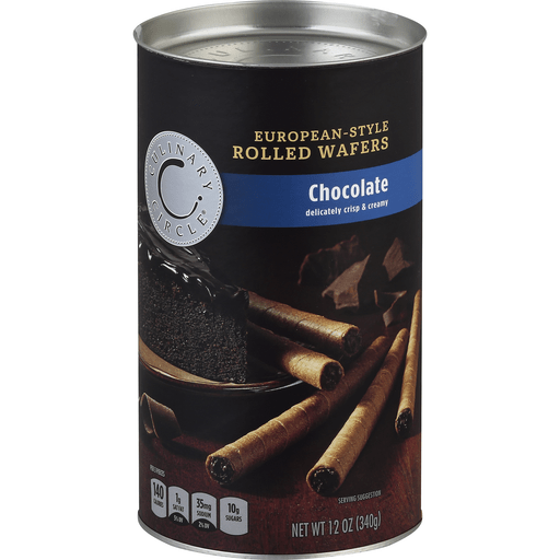Culinary Circle, European-Style Rolled Wafers, Chocolate, Chocolate