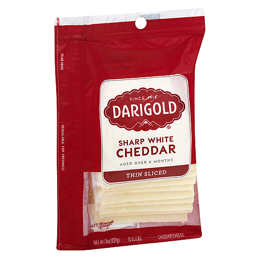 Sharp White Cheddar Thin Sliced Cheese, Sharp White Cheddar