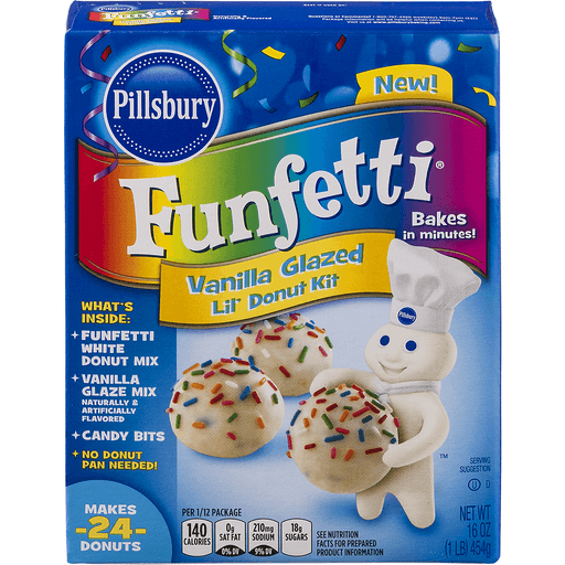 Pillsbury, Funfetti, Vanilla Glazed Lil' Donut Kit