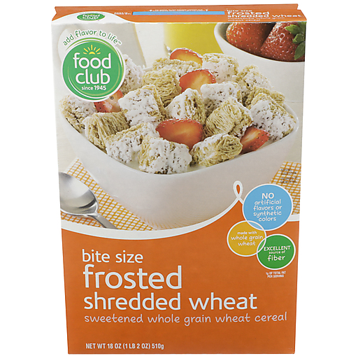 Food Club Cereal, Frosted Shredded Wheat, Bite Size
