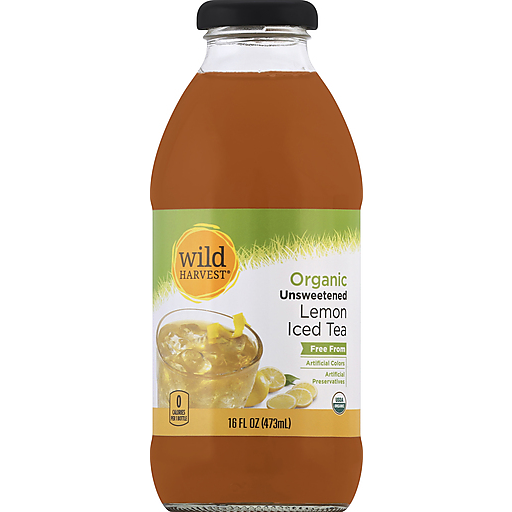 Wild Harvest, Organic Unsweetened Iced Tea, Lemon, Lemon