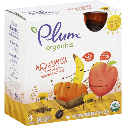 Peach & Banana Smoothie with Pumpkin, Oats & Chia, Peach & Banana