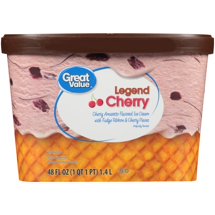 Cherry Chocolate Fudge Flavored Cherry Amaretto Flavored Ice Cream with Fudge Ribbon & Cherry Pieces
