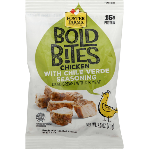 Chile Verde Seasoned Diced Chicken Breast with Rib Meat Bold Bites Chicken