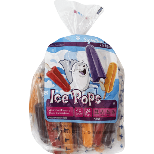 Ice Pops, Cherry, Orange & Grape