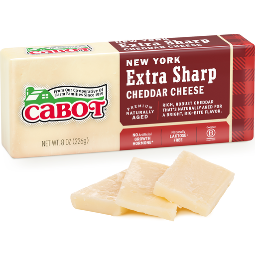Cabot Creamery Cheese, Cheddar, Extra Sharp, New York 8 Oz