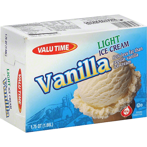 Valu Time, Light Ice Cream, Vanilla
