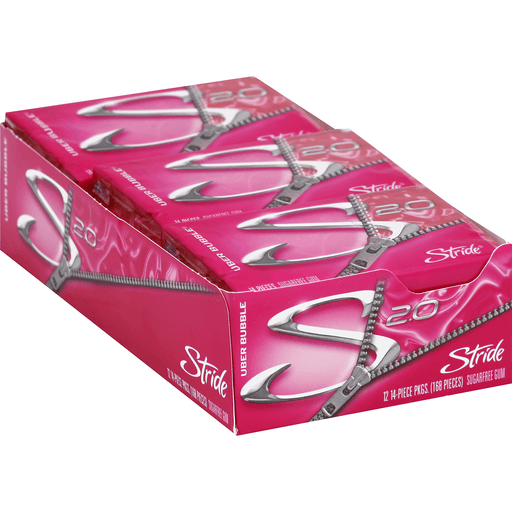 Stride 2.0 Gum, Sugarfree, Uber Bubble