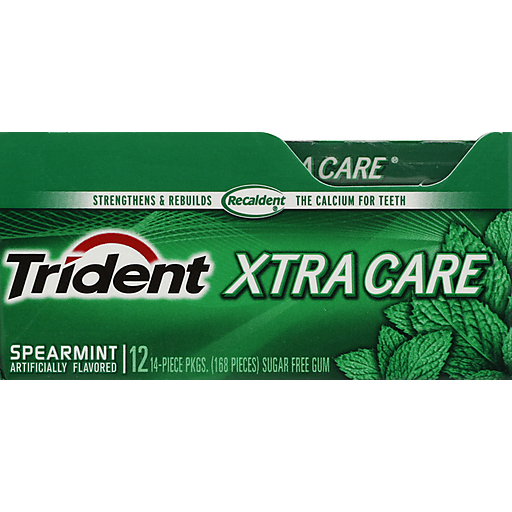 Trident Gum, Sugar Free, Spearmint