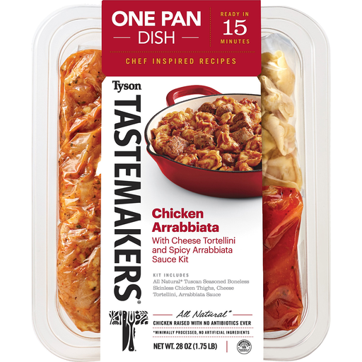 Chicken Arrabbiata One Pan Dish with Cheese Tortellini and Spicy Arrabbiata Sauce Kit