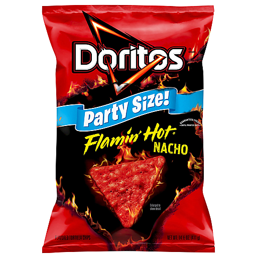 Photo of Doritos Flamin' Hot Nacho Tortilla Chips Party Size 14.5 Oz
