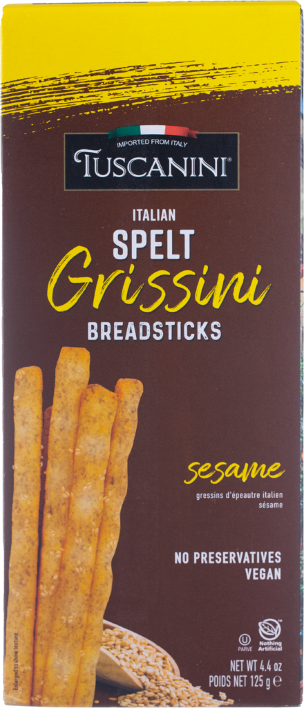 Italian Spelt Grissini Sesame Breadsticks, Sesame
