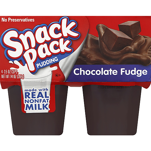 Snack Pack, Pudding Cups, Chocolate Fudge, Chocolate Fudge