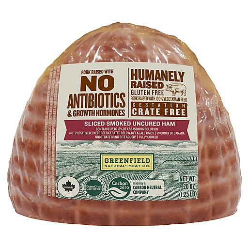 Photo of Greenfield Natural Meat Co. Ham, Uncured, Smoked, Sliced 20 Oz