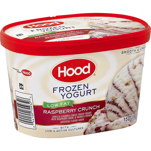 Raspberry Crunch Vanilla Flavored Lowfat Frozen Yogurt with Raspberry Swirl and Granola Crunch