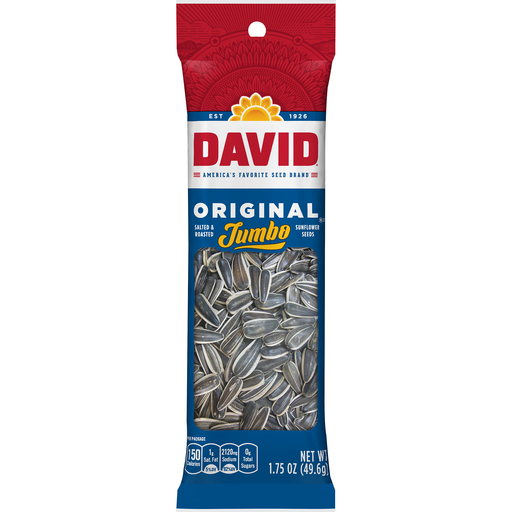 Photo of David Original Salted & Roasted Jumbo Sunflower Seeds