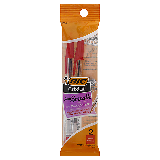 BiC Cristal Ball Pens, Red Ink, Xtra Smooth, Medium