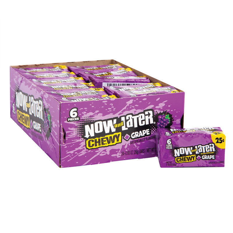 Now & Later CHEWY Grape Candy 24-0.93 Oz. Packs