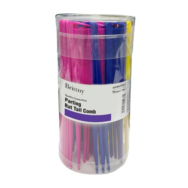 5″ Pocket Size Unbreakable Black Hair Comb, Jar Of 72 Pieces