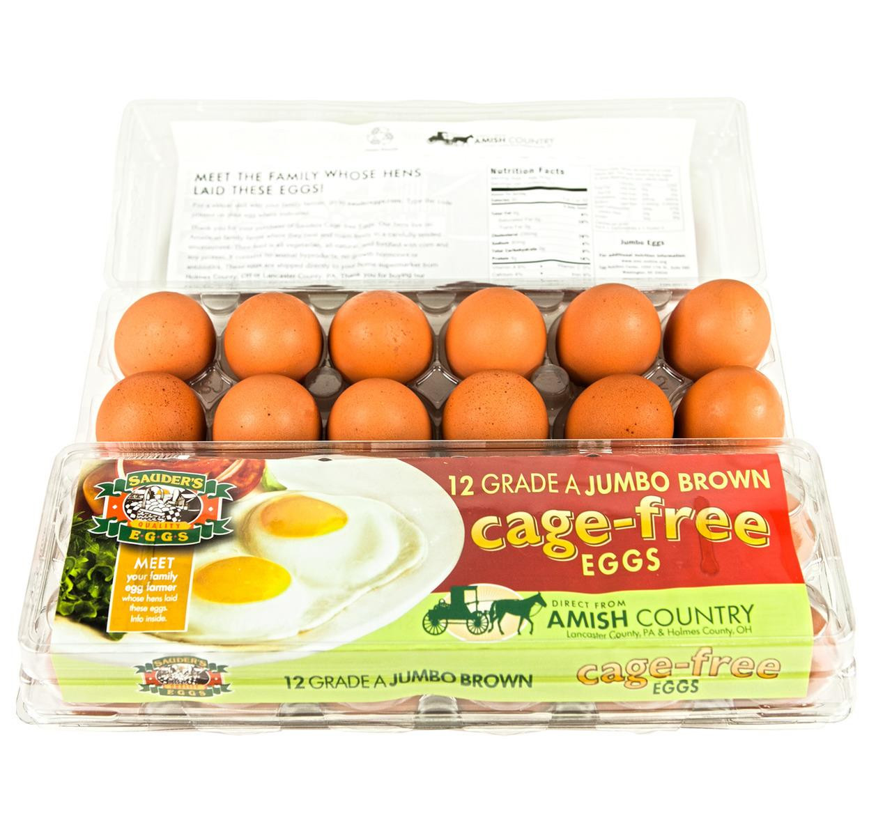 Photo of Sauder's Eggs Cage Free Brown Jumbo 12/1 Dz