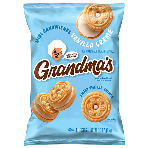 Photo of Grandma's Vanilla Naturally & Artificially Flavored, Mini Sandwich Cremes, Cookies