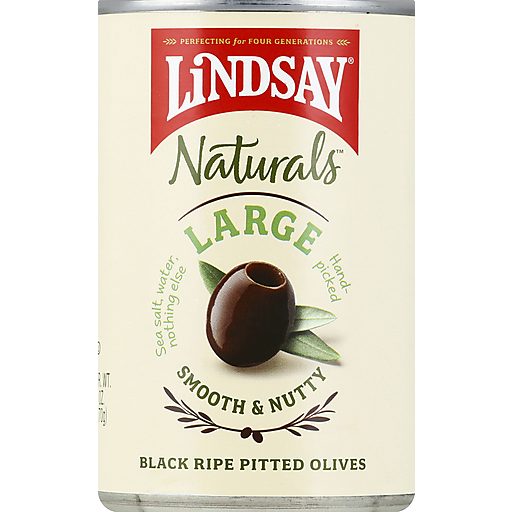 Smooth & Nutty Black Ripe Pitted Large Olives, Smooth & Nutty