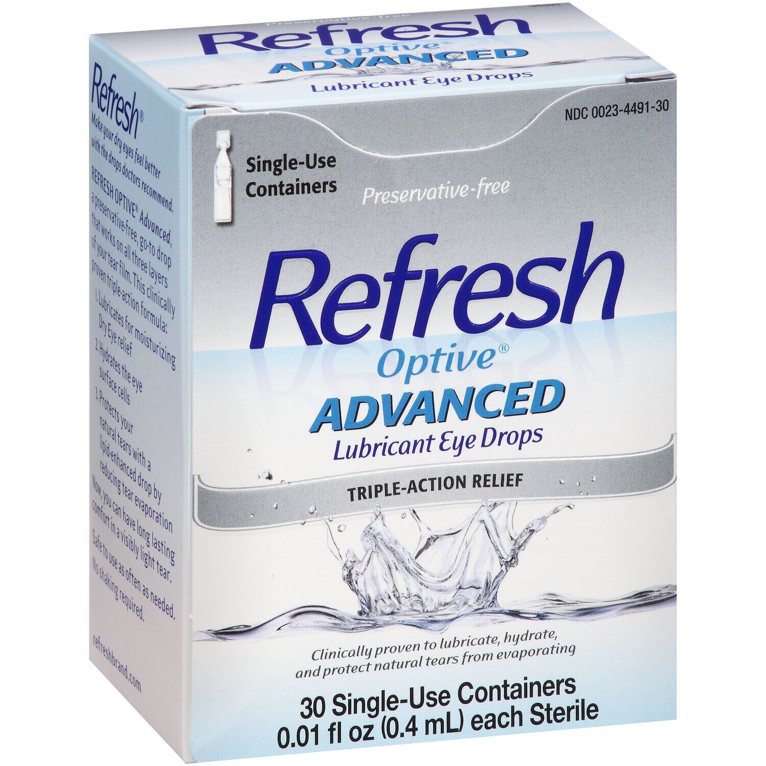 Refresh Eye Drops - Eye Drops - Advanced 30 Single Use Containers 1Fl Oz Each