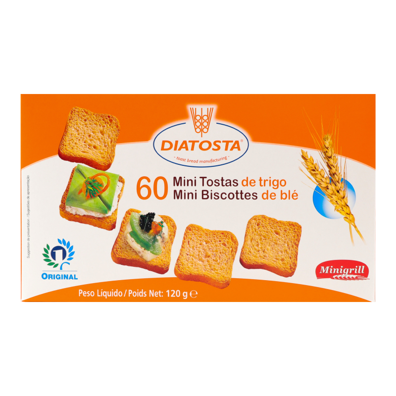 MINI BISCOTE TOSTAS DIATOSTA 60UN 120G
