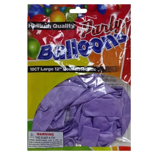 Party Balloons 10ct 12in Lavender Metall
