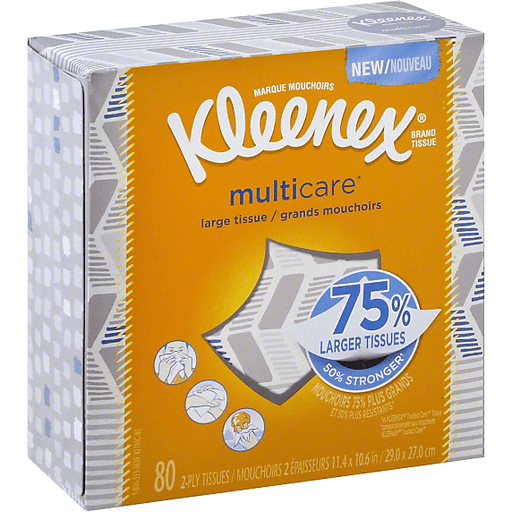 Photo of Kleenex Multicare Facial Tissues; 80 Tissues Per Box