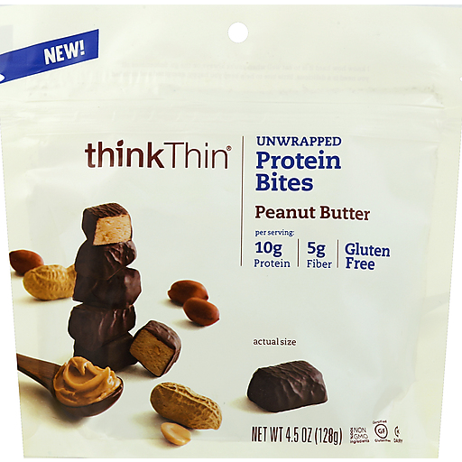Photo of thinkThin Think Thin Protein Bites, Unwrapped, Peanut Butter 4.5 Oz