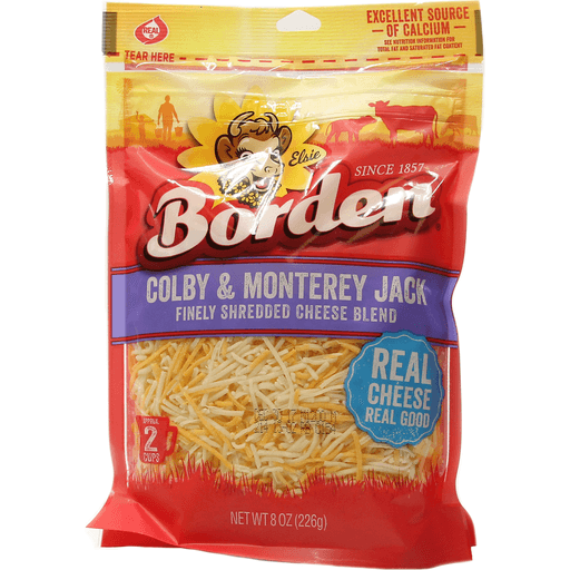 Photo of Borden Finely Shredded Cheese Blend, Colby And Monterey Jack