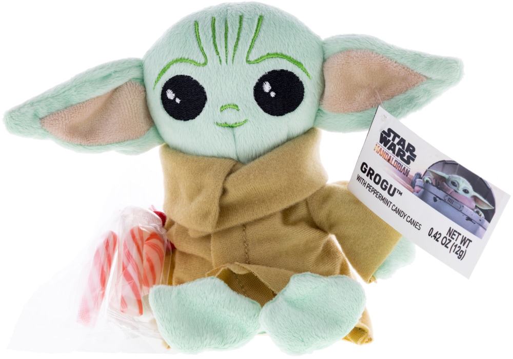Photo of Disney Star Wars The Mandalorian Grogu Christmas Plush With Candy Canes